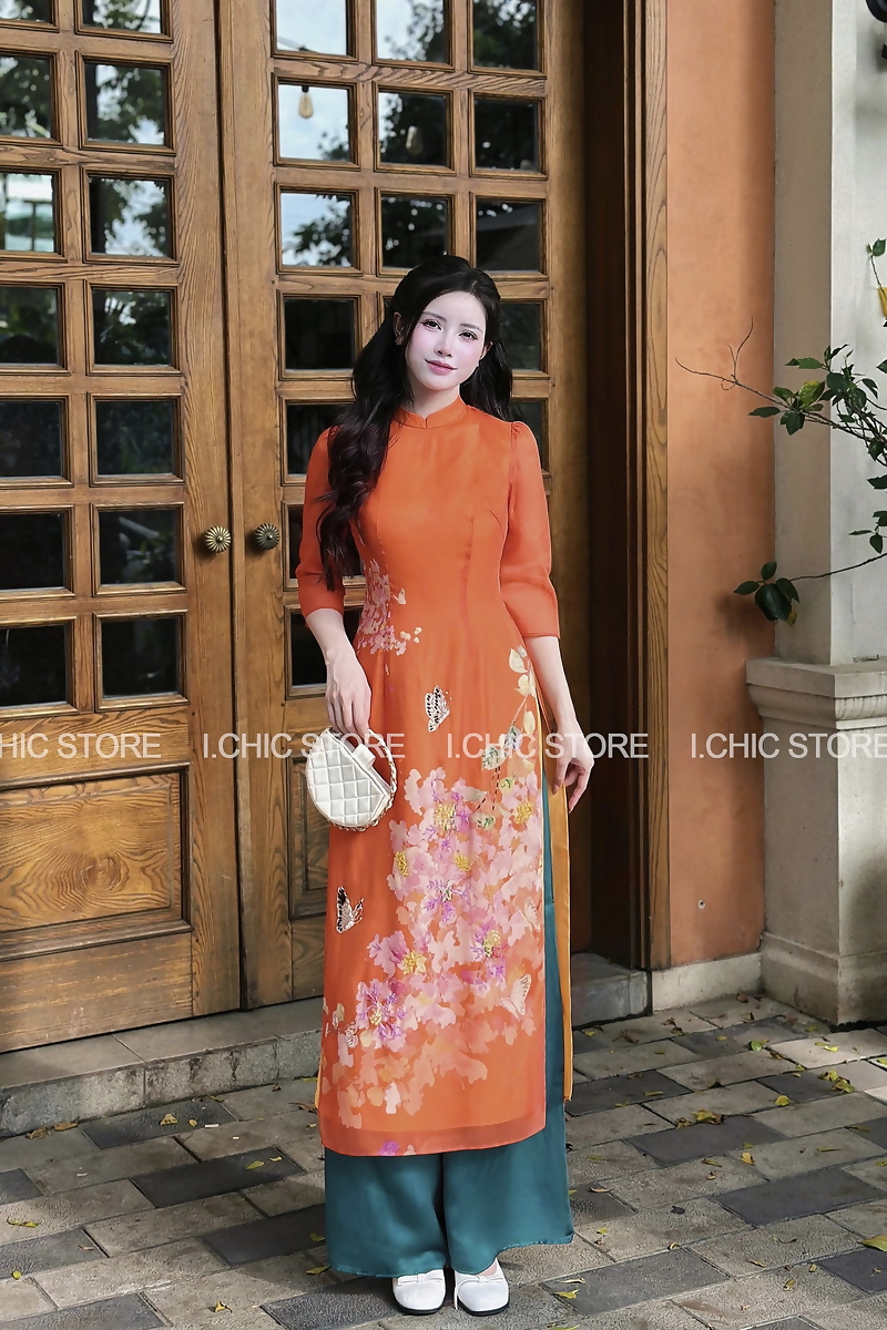 Áo Dài Tử Vy - Đính Cườm